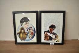 A pair of framed and glazed prints after Achilleos, Doctor Who, A Winter's Tale and It's Colonel A G