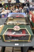 Three 1: 18 scale Die-casts, Corgi 95101 MGF Hard Top, Flame Red, Burago F50 Ferrari and 3036
