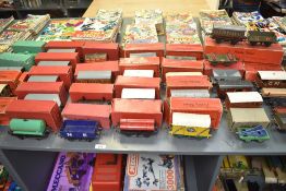A large collection of Hornby 0 gauge tin plate Rolling Stock including LMS, GN, GW, NE LNER