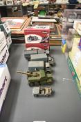 Five Dinky Military Die-casts, 642 Pressure Refueller, 661 Recovery Tractor, repainted 623 Army