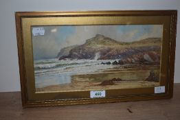 Douglas Pinder (1886-1949, British), watercolour/gouache, 'The Steps, Polzeath' & 'Lundy Bay',