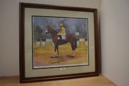 After J. Tulloch (20th Century), coloured print, 'Fylde Flyer', a horse racing print, signed by