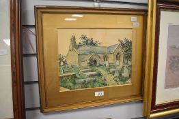 After Darrell Carter (20th Century, British), coloured print, 'Threatening Sky - Knott End', framed,