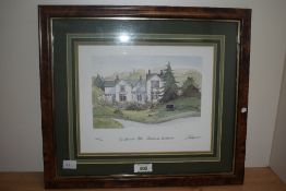 After Geoffrey Cowton (20th Century, British), coloured print, 'The Burneside Hotel, Bowness-on-