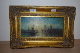 After James Francis Danby (1816-1875, British), oleograph, 'View of Westminster Bridge and the