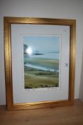 20th Century, a needlework embroidery depicting a Dutch interior scene, framed and under glass,