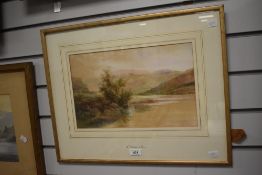 M. Crouse (19th/20th Century), watercolour, 'A Lakeland Tarn', signed to the lower right, framed,