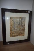 19th Century British School, watercolours, Two illustrations - one portraying a footbridge passing