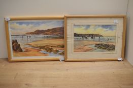 After Della Riley (20th Century), coloured prints, Six illustrations of coastal views to include