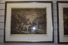 After George Morland (1762-1804), two prints, 'The Thatcher' and 'The Door of the Village Inn',
