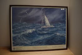 After Louis Gerber (20th Century), 'Grinaker', of maritime interest, signed, framed and under glass,