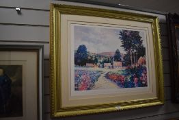 After Alex Perez (b.1946, Chilean), seriolithograph, 'The Chapel', signed to the lower right, framed