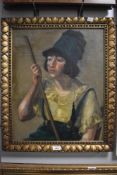 19th Century Continental School, oil on canvas, A half length portrait of a young man in Continental