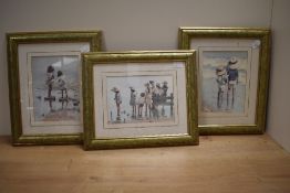 A box of assorted artwork, predominantly prints, including works after Edward van Goethem (1857-