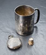 An Edwardian silver cup, of traditional form having engraved 'JCW May 21st 1910', marks for