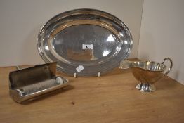 A French Christofle silver-plated oval platter, of heavy gauge and bearing marks to reverse, 32.