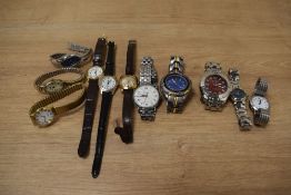 An assortment of wristwatches, including Rotary, Reflex, Sekonda and Ravel etc