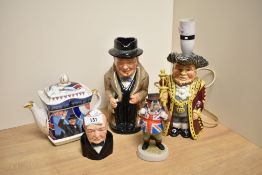 A Royal Doulton bone china Winston Churchill character jug, Bairstow Manor Collectibles Winston