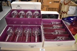 A selection of Versailles cut crystal drinking glasses comprising brandy glasses, champagne