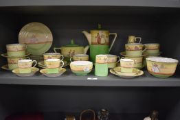 A selection of Royal Doulton bone china Dutch Harlam pattern tea and coffee wares, to include tea