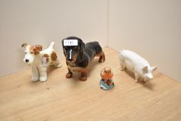 A Beswick Pottery dog study 'dachshund' standing number 361, modelled by Mr Watkin in black and