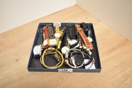 An assortment of wristwatches, including Reflex, Citron and Aseikon, some having bangle straps,