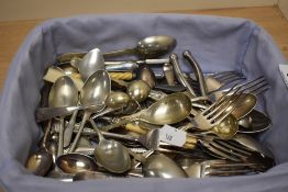 A small selection of mixed cutlery.