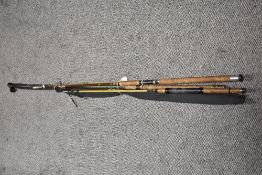 A bundle of split cane fishing rods