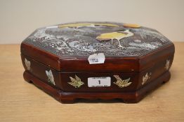 A modern and attractive Japanese Mother-of-Pearl inlaid and lacquered wood Shibayama style jewellery