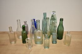 A Victorian codd-necked bottle for 'R.Whitehead of Wood Street, Lancaster', and a selection of other