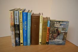 Fishing & Angling. Salmon & Trout interest. Hardbacks, most in dust jackets. (10)