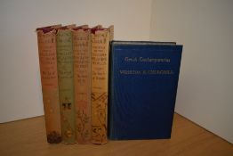 Winston S. Churchill. Four volumes of A History of the English-Speaking Peoples. Mixed editions,