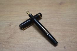 A Mabie Todd & Co Swan L245B / 52 Leverless twist fill fountain pen in dark blue with knurled