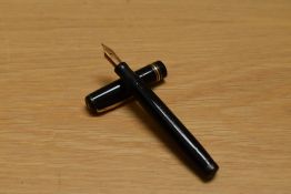 A Mabie Todd & Co Swan 2060 leverless twist fill fountain pen in black with one broad and two narrow