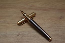 A boxed Waldmann Tuscany cartridge fill fountain pen in solid 925 silver with rose gold plated cap