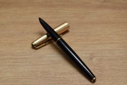 A Parker 61 Cartridge/converter fill fountain pen in black, with 12ct rolled gold cap