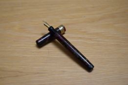 A Mabie Todd & Co Leverless (type 3)twist fill fountain pen silver and wine with broad pierced