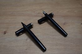 A Sheaffer No Nonsense cartridge fill fountain pen and roller ball set in black with chrome trim