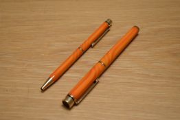 A Sheaffer Targa 1180 Classic converter cartridge fill fountain pen and ballpoint pen in lacque