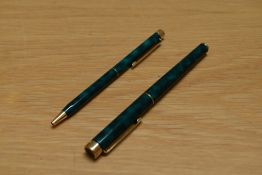 A Sheaffer Targa 1186 Classic converter cartridge fill fountain pen and ballpoint pen in laque