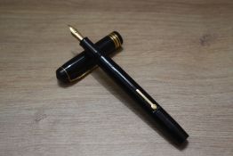 A Conway Stewart 388 lever fill fountain pen in black having Conway Stewart14ct gold nib