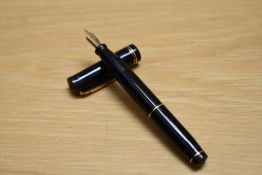A Mabie Todd & Co Swan Visofil VT340/60 fountain pen in black with two narrow bands to the cap