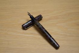A Mabie Todd & Co Swan 100/59 self-filler lever fill fountain pen in Italian marble having Swan 1