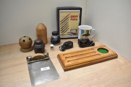A Swan Pen advertising lot including desk stand, jigsaw puzzle, mug, model vans, paper tidy and ball
