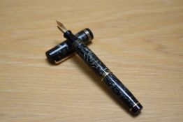 A Mabie Todd & Co Swan 340/78 Visofil VT fountain pen in silver and black two narrow bands to the