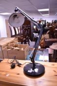 An anglepoise lamp