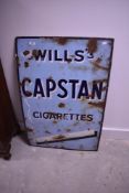 A vintage tin advertising sign for Will's Capstan Cigarettes, approx. 91 x 61cm