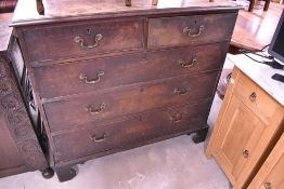A 19th century mahogany chest of two over three drawers, dimensions approx. W110 D56 H104cm