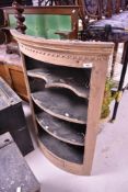 A 19th Century stripped corner wall shelf