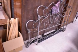 A modern metal bed frame, internal frame width approx. 175cm
